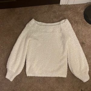 white sweater